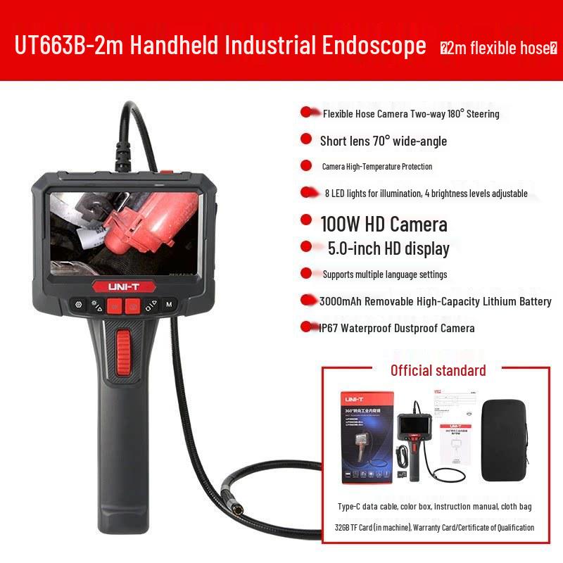 UNI-T 360° HD Эндоскоп-камера для промышленного и автомобильного осмотра