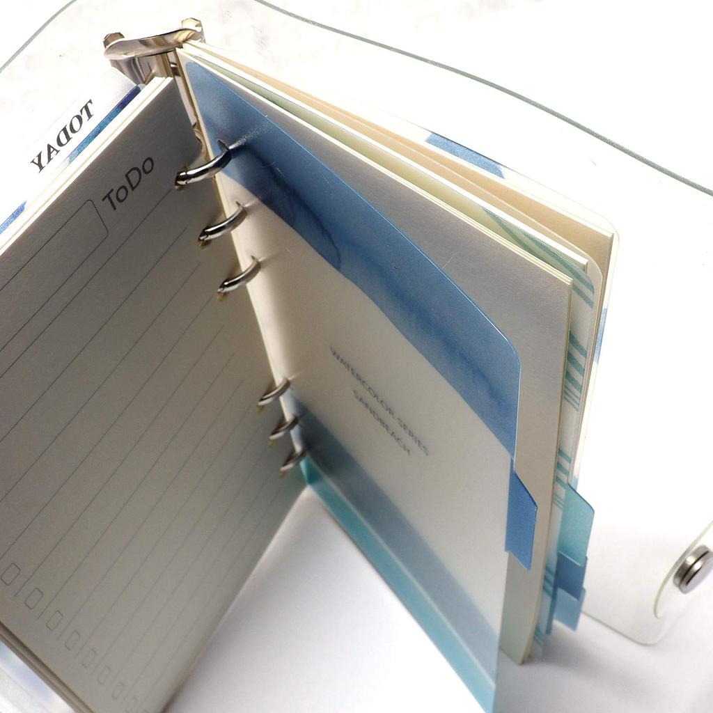 TSUKURIRO Bible-Size B6 6-Hole Planner Index and Pocket Accessory Set, Clear