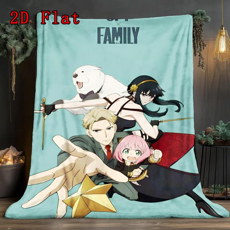 Spy x Family 2D Flat Pattern Flannel Blanket High quality All Seasons Warmth and Comfort Perfect for Christmas Gifts.MMT0918560