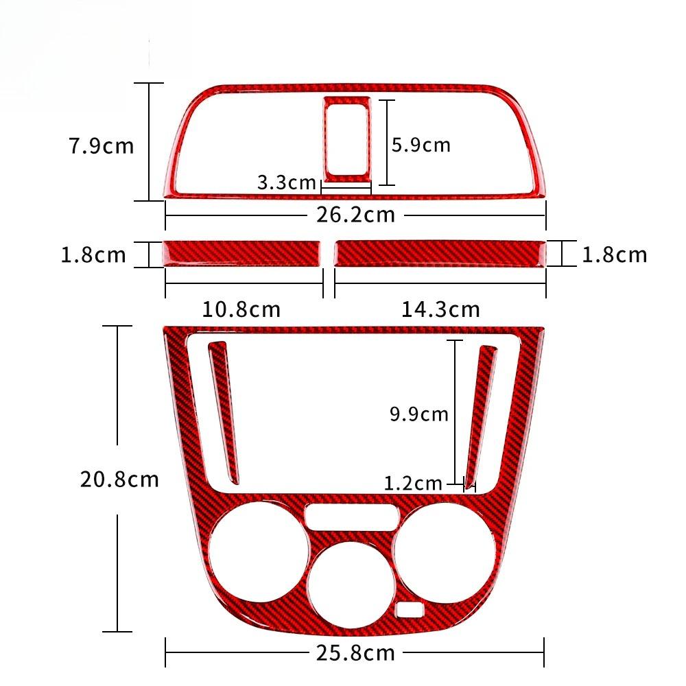 Carbon Fiber Style Center Console Sticker for Subaru Impreza WRX STI 2002-2004 LHD RHD Interior Trim Cover
