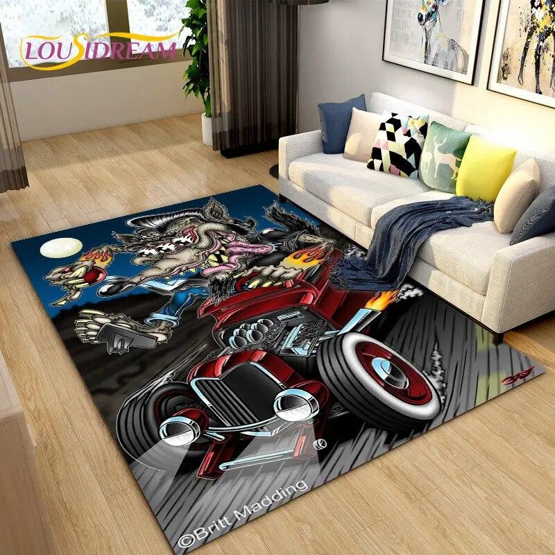 Забавный коврик с рисунком крысы Финка, ковер для гостиной, спальни, гаража, дивана, коврик для украшения, детский нескользящий напольный коврик