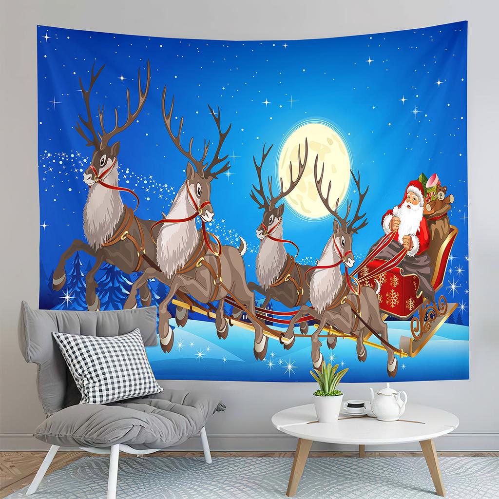 С Рождеством Санта-Клаус печатный узор гобелен для дома, гостиной, спальни, настенное украшение, настенный гобелен