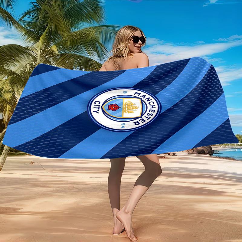 City Football Club Printed Microfiber Beach Towel, Soft And Absorbent, Quick-Dry, Ideal for Summer Travel, Beach Essential, Swimming Pool