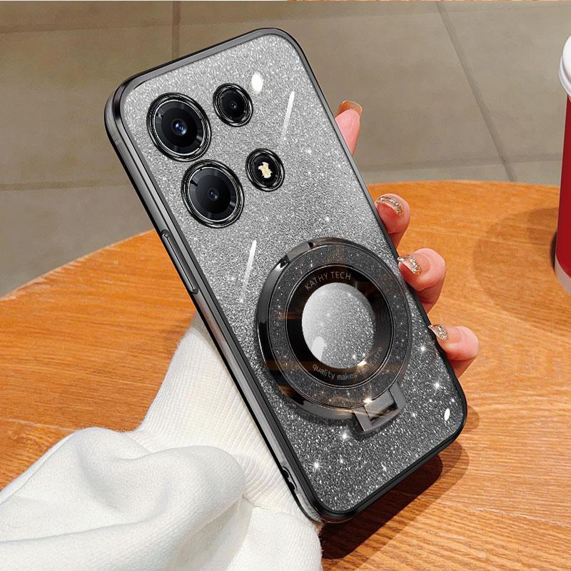 Держатель для кольца, блестящая наклейка, хромированный блестящий гелевый чехол из ТПУ с держателем для кольца для Infinix ПРИМЕЧАНИЕ 30 VIP 30I Note 30 Pro 4G, противоударный защитный чехол