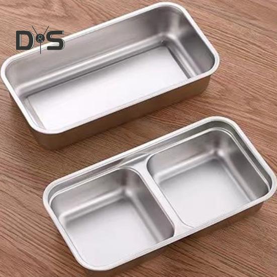 1/2 шт. коробка для закусок, двойной отсек, контейнер из нержавеющей стали, конструкция, исключающая протечки, можно мыть в посудомоечной машине, соусы, заправки, коробка