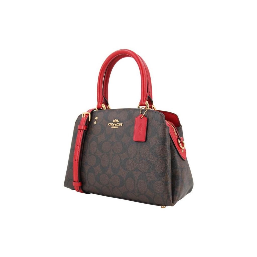 COACH Lillie Coated Canvas Smooth Leather Portable Crossbody Bag , Shoulder Bag Mini Women's (Unisex) Handbags 91494 IMRVQ