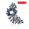 Fashion Retro Court Alloy Electroplated Colored Rhinestone Brooch Personalized Clothing Accessories Pin Direct Sales