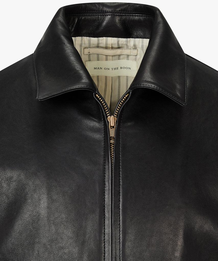 Man On The Boon Rider Leather Jacket_Black 4716110001