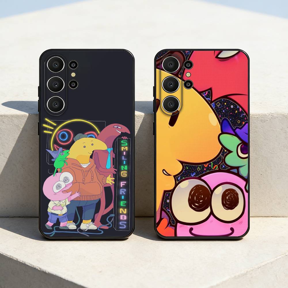 Чехол для телефона S-Smiling F-Friends Pim Charlie для Samsung S26,S25,24,23,22,30,21,10,9,Ultra,Plus,Lite,FE Мягкий черный чехол