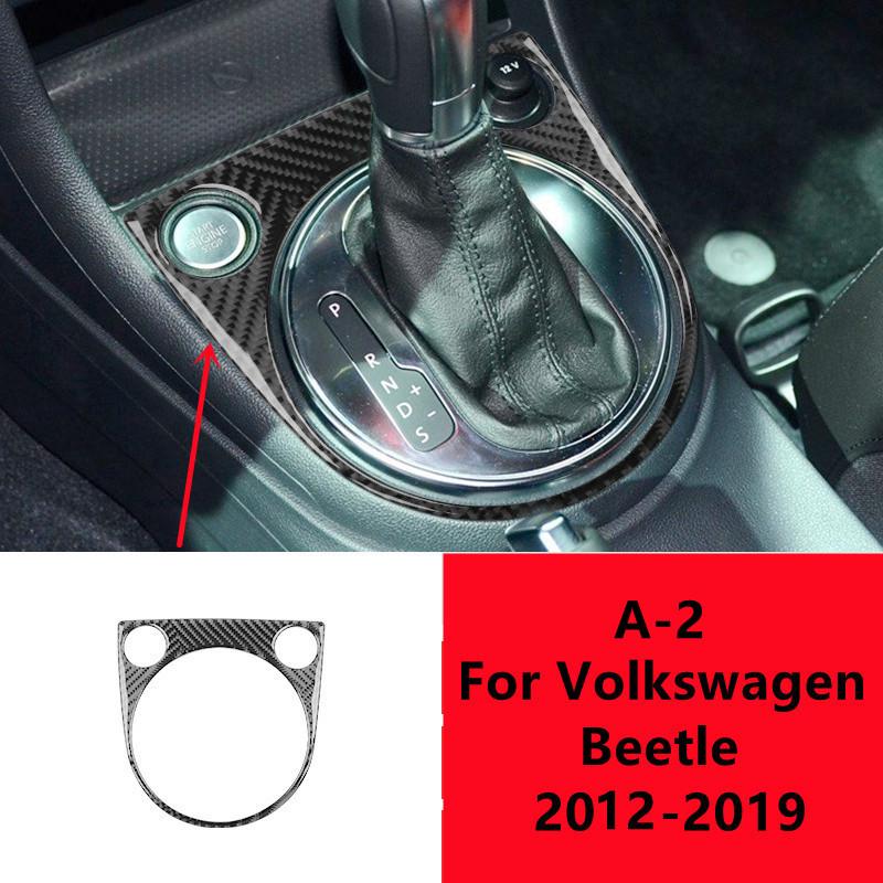 Накладка на панель передач из настоящего углеродного волокна для Volkswagen VW Beetle 2012-наклейка на панель переключения автомобиля, внутренняя отделка