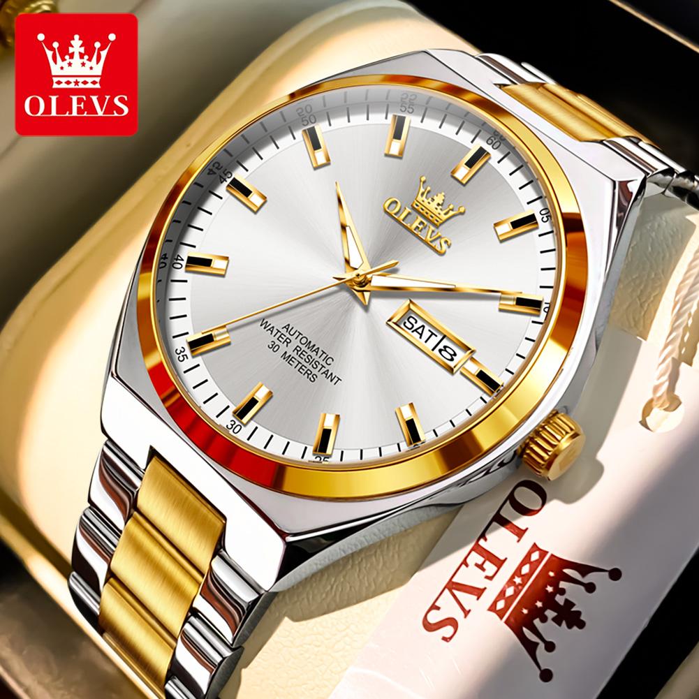 OLEVS Men's Watches Trend Fashion Original Automatic Wristwatch for Man Self-winding Movement Waterproof Luminous Date Week 9907