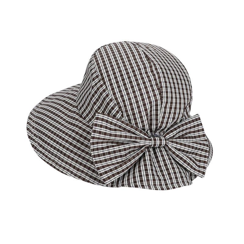 Стильная клетчатая шляпа от солнца с широкими полями для летней защиты от солнца на открытом воздухе