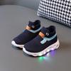 Kdis Shoes2024 New Sports Casual Shoes Spring Autumn Breathable Duck Glow Soft Sole Shoe Boy Girl Anti Slip LED Light Socks Shoe