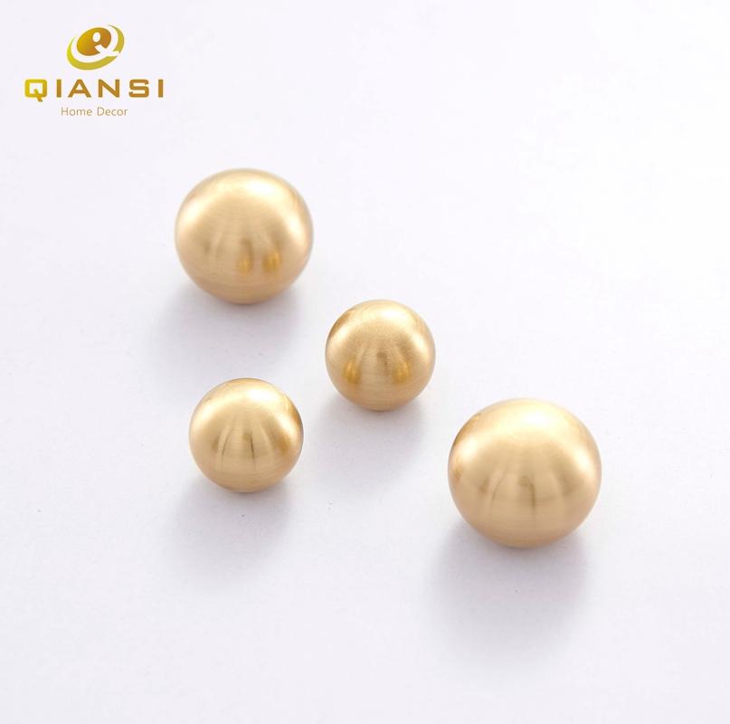 Solid Brass Ball Cabinet Knobs Handle Modern Brushed Finish for Bedroom Bathroom Living Room Furniture Kitchen Drawer Pull Knob