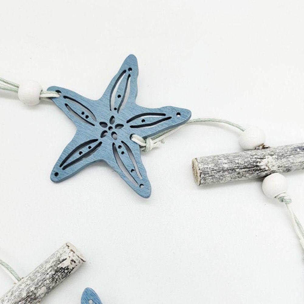 Decor Easy Use Background Wall Wooden Ornament Scallop Pendant Blue Ocean Pendant Hanging Crafts