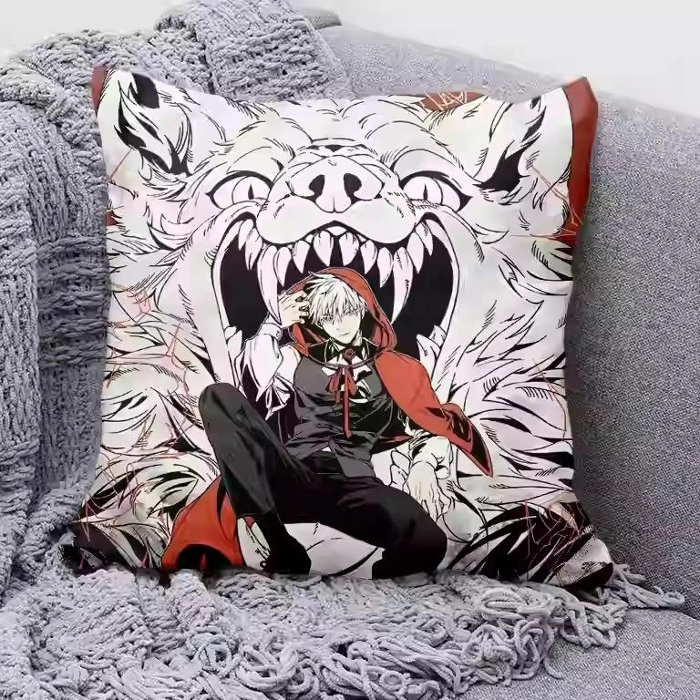 1 шт. Аниме Чехол на подушку Jujutsu Kaisen, Полиэстер, 2D Двусторонний печатный чехол для подушки, Декоративная подушка с персонажем манги, Домашний декор,