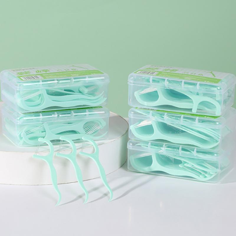 Двойная линия зубная нить мятный одноразовый дизайн банта портативный инструмент для чистки полости рта зубочистка зубочистка ручная кладь для взрослых уход за полостью рта