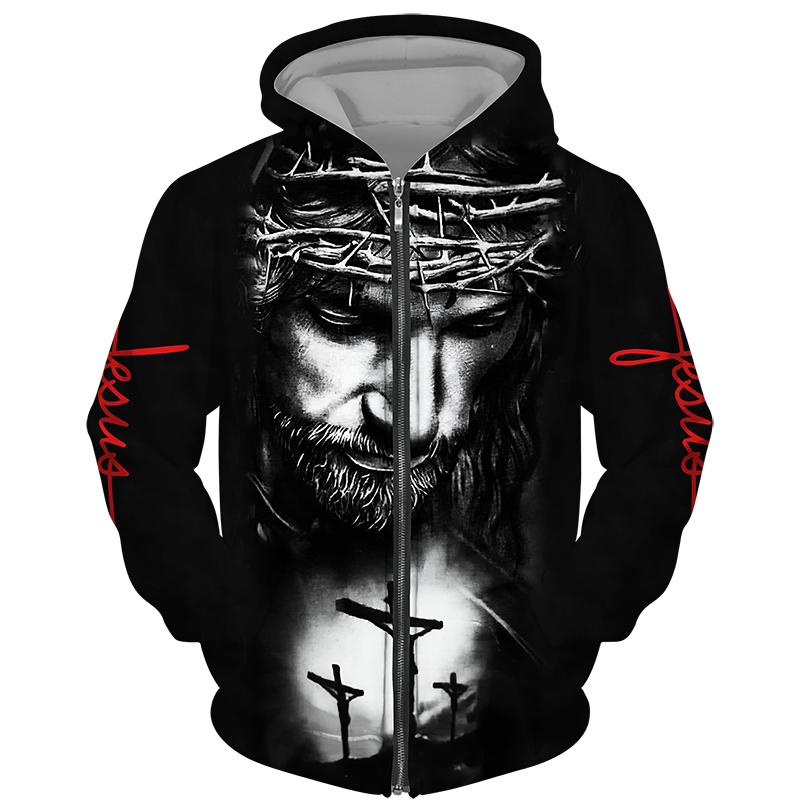 Spring Autumn Men's Zipper Hoodie Sweatshirts 3D Animal Lion Beast Printing Hooded Pullover Fashion Jacket Casual Sportswear