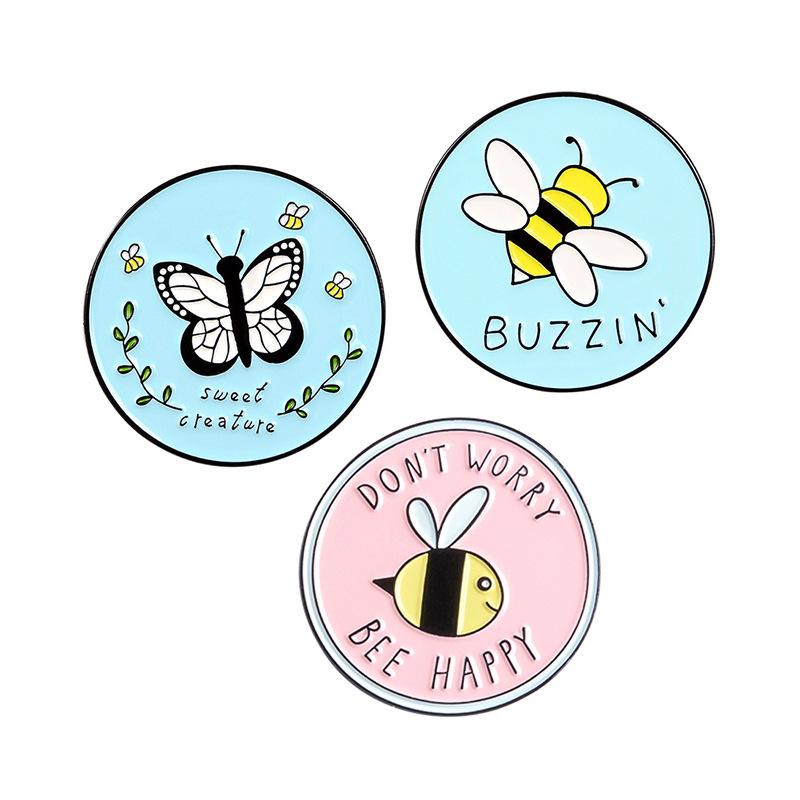 Charming Insect Friends: "Don't Worry, Bee Happy" Brooch