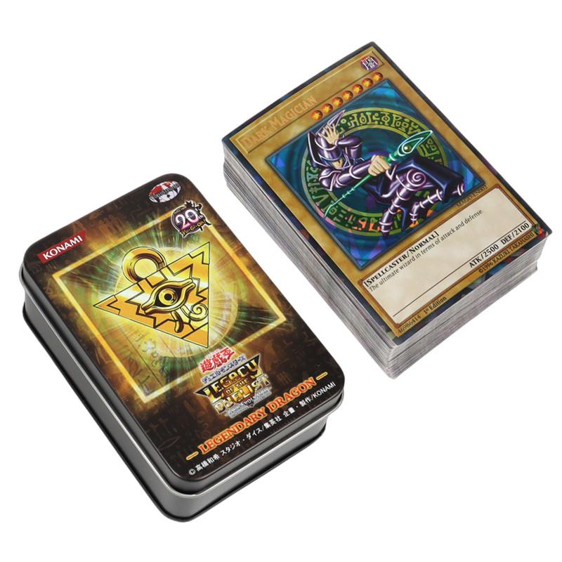 Нетоксичные 72 карты Yugioh с жестяной коробкой Yu Gi Oh Карты Голографические Английская Версия Золотые Буквы Игра Duel Links Карты Синий Глаз Exodia