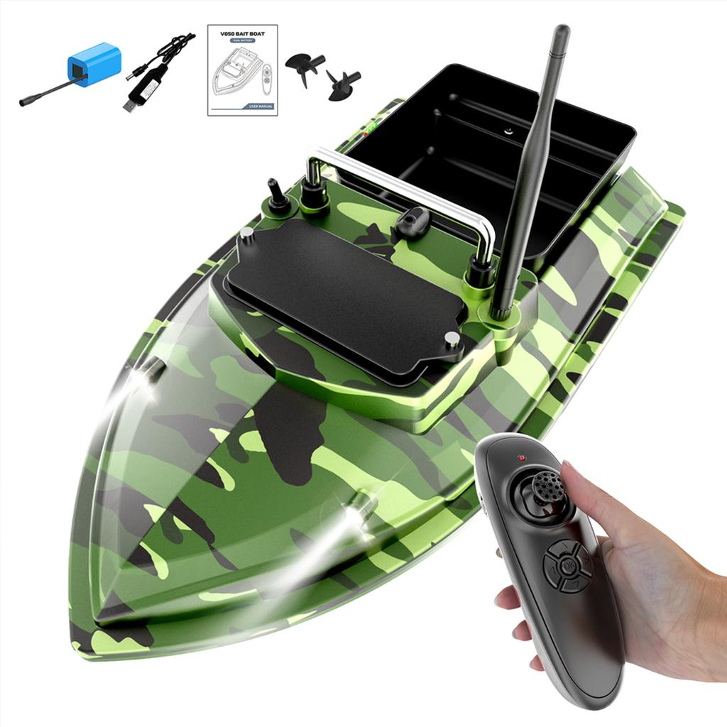 Рыболовный прикормочный кораблик 500м Пульт дистанционного управления Прикормочный кораблик Двухмоторный Эхолот 2КГ Загрузка Поддержка Автоматический Круиз/Коррекция Маршрута