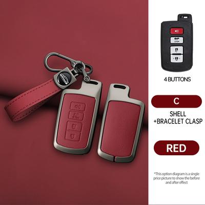 Автомобильный Держатель Чехол Брелок Цепочка для Ключей из Цинкового Сплава и Кожи Для Toyota Avalon Aqua Rav4 Highlander Land Cruiser Camry Prado Corolla Prius