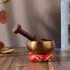 Tibetan Singing Bowl Set with 8cm/3inch Handmade Metal Sound Bowl & Soft Cushion & Wooden