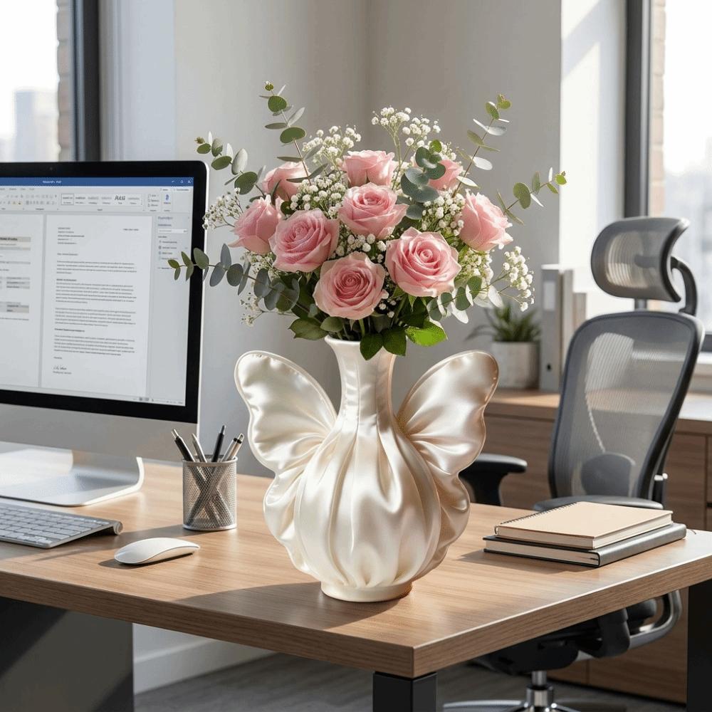 3D Printed Butterfly Wing Vase Romantic Bud Vase Minimalist Flower Arrangement Vase Home Decor