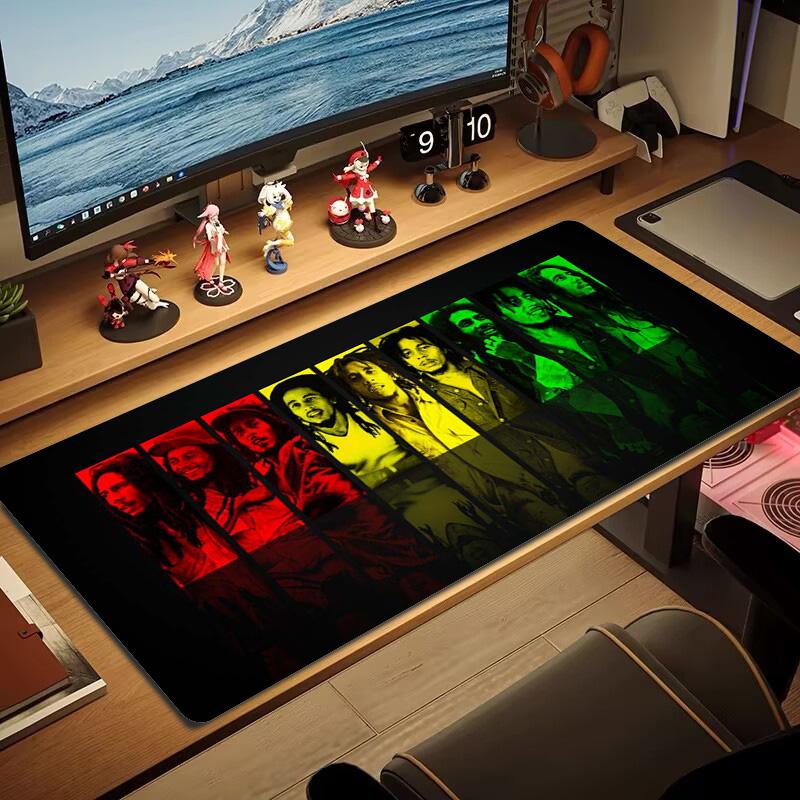 Bob Marley Color Mouse Pad Large Gaming Table Cushion Non-slip Laptop Tablet Big Mousepad XXL Mat Mini PC Playmat With Lock edge