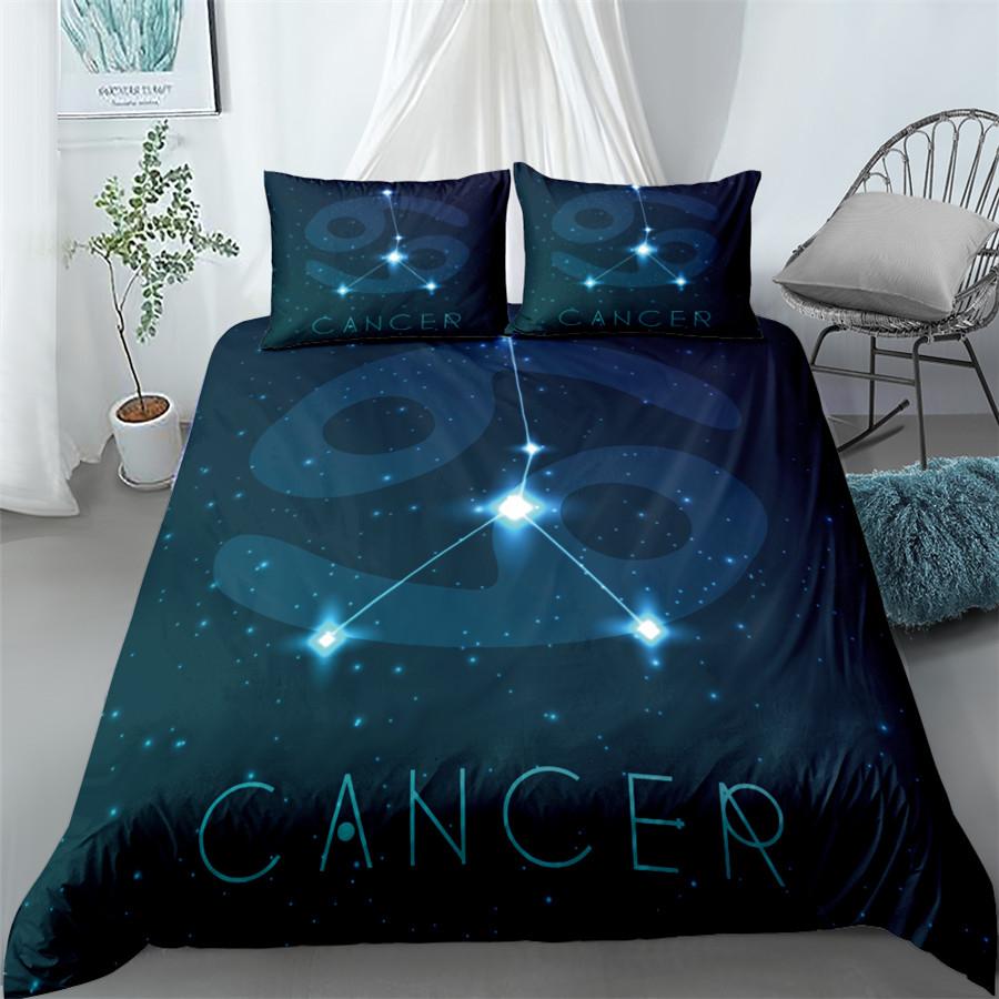 Aquarius Sign Zodiac Bedding Set King Queen Double Full Twin Single Size Duvet Cover Pillow Case Bed Linen Set