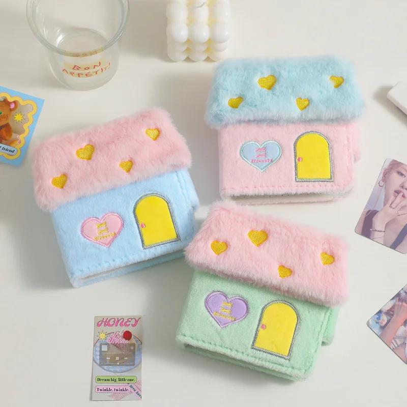 Cute Small House Plush Photo Album with Pretty Butterfly for 3 Inch Photo Card Kpop Idol Card Binder Kawaii Girls Gift Wholesale