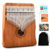 Kalimba Thumb Piano,Portable 17/21 Keys Mbira Finger Piano with Tune Hammer Study Instruction,Musical Instruments Birthday Gift