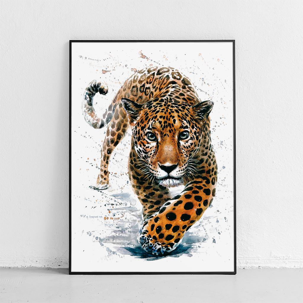 Poster Leopard Illustration Print Watercolor