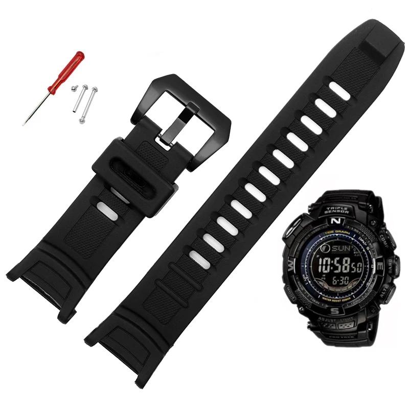 Силиконовый ремешок для часов Casio 3206 3135 PRG-130Y PRW-1500 PRW-1500Y Специальный ремешок PROTREK 26*18 мм Мужской ремешок для часов Браслет