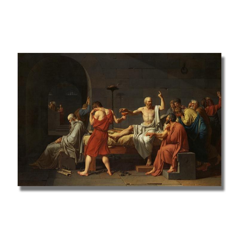 Famous Painting The Death of Socrates Canvas Painting Posters and Prints Wall Art Picture for Living Room Decor Cuadros