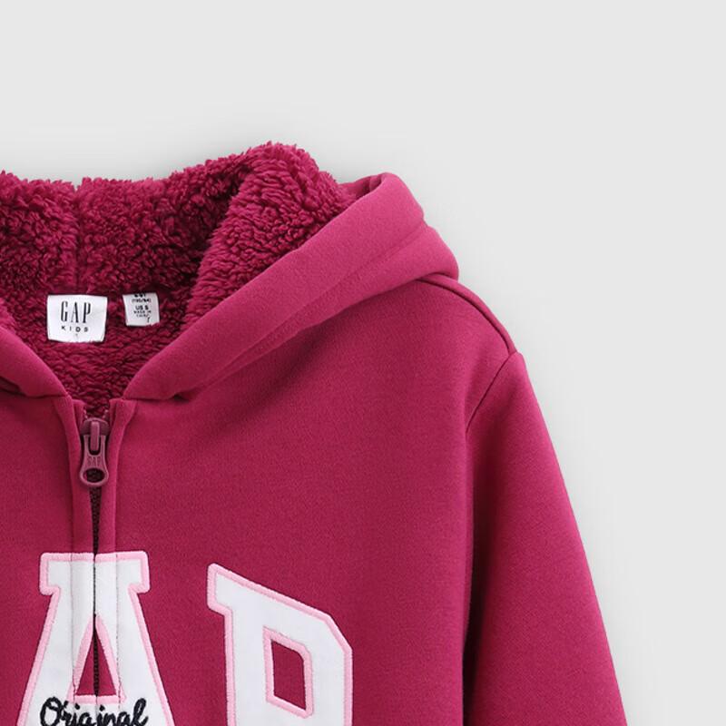 Gap Женская толстовка с капюшоном и логотипом из искусственной овчины