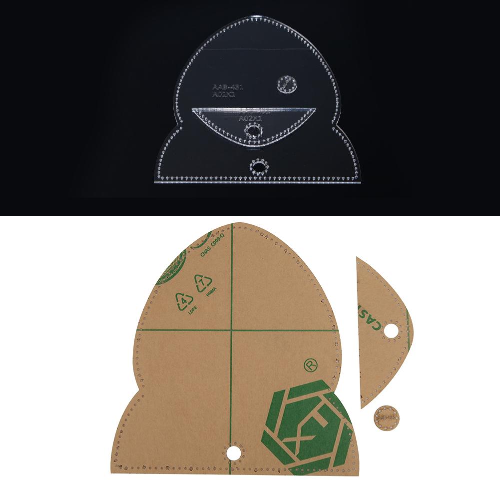 Hand Made Leather Template Set Transparent Acrylic Mouse Case Craft Tool