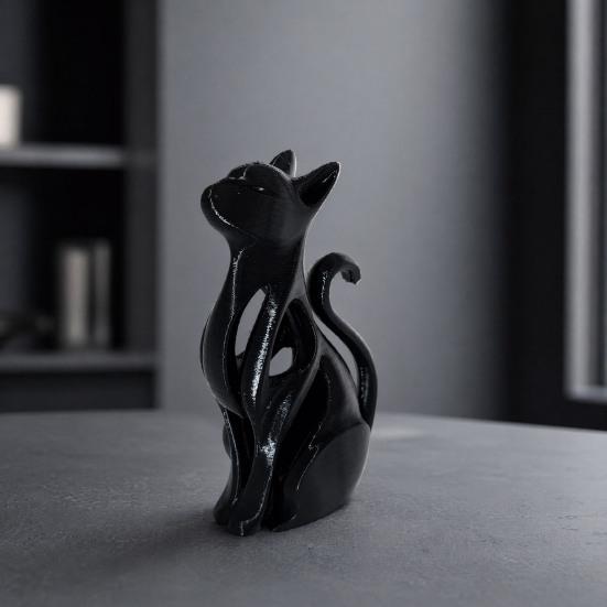 DYS 3D-печатная полая фигурка кошки, современная черно-белая статуэтка котенка, художественная скульптура животного, настольное украшение, подарок для влюбленных