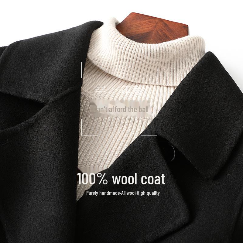 Hepburn-Style Women's Slim Fit Double-Faced Cashmere Wool Coat 2024