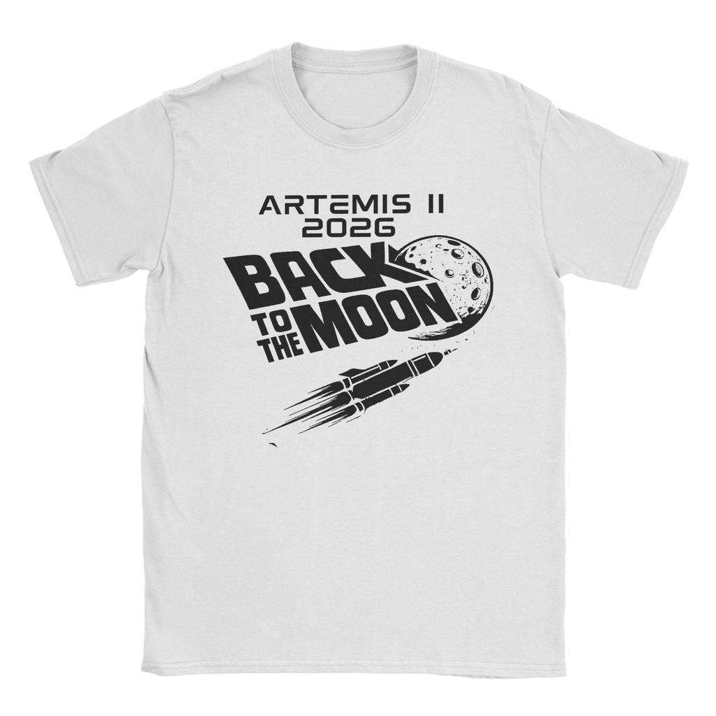 Печатная футболка Artemis II Миссия на Луну 2026 Artemis 2 для унисекс, хлопковые футболки, одежда с коротким рукавом