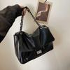 Classic Women's Fashion Trend Large Capacity Bag Solid Chain Embellished Single Shoulder Unique Crossbody Bag