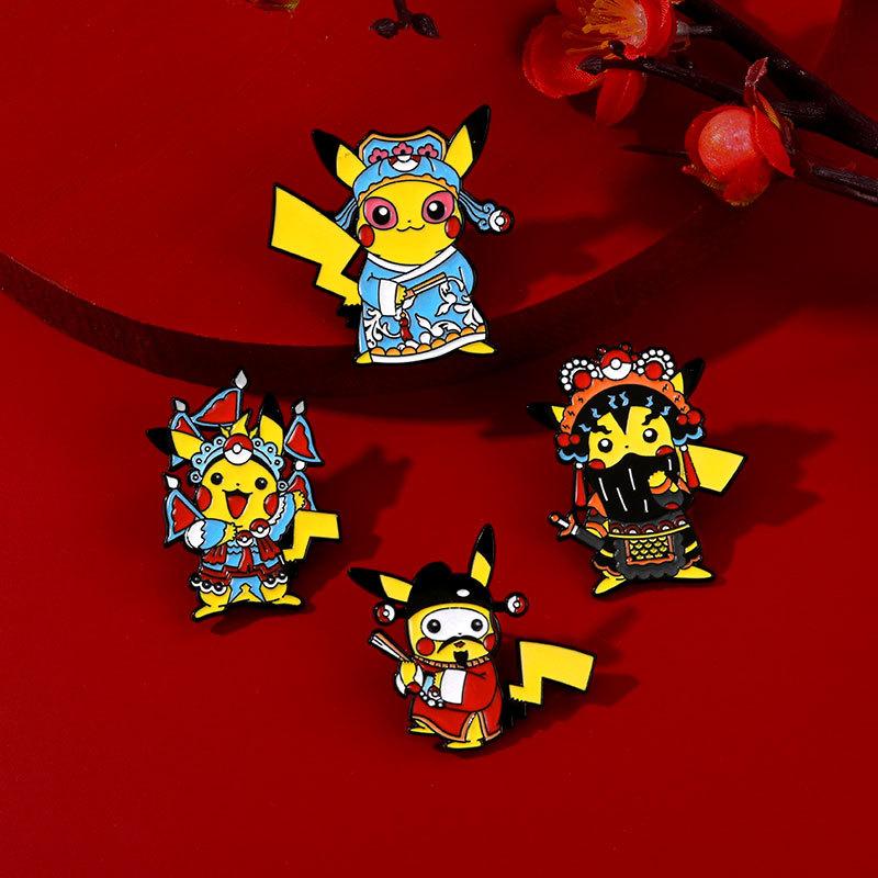 Pokemon Pikachu Cartoon Enamel Brooch, Anime Peripheral Cute Pattern, Backpack Clothing Bag Decorative Lapel Pin Badge for Fans