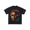 Thugger Blush Retro Rapper Graphic T-shirt for Men - Red Hair Design