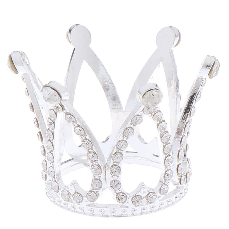 Mini Crown Princess Topper Crystal Pearl Children Hair Ornaments Party Decor