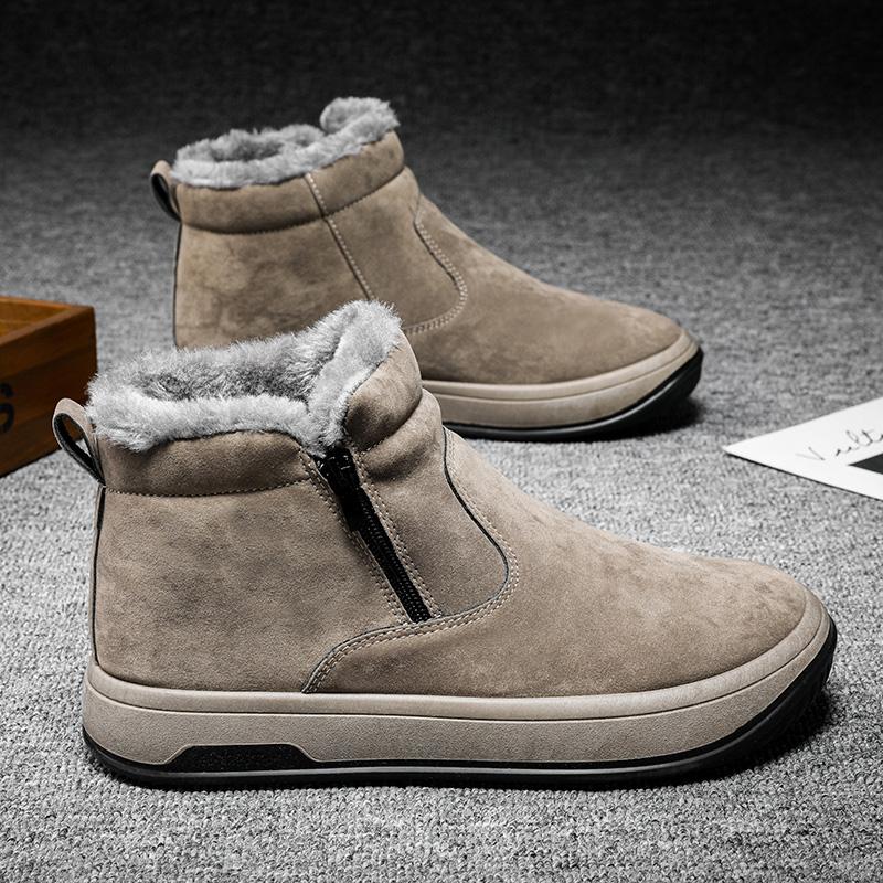 Мужские зимние большие хлопковые зимние ботинки, высокие уличные хлопковые ботинки, популярный стиль, бархатная теплая мужская обувь, модная и удобная