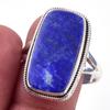Natural Lapis Lazuli Gemstone Handmade 925 Solid Sterling Silver Ring S.10 E4G16