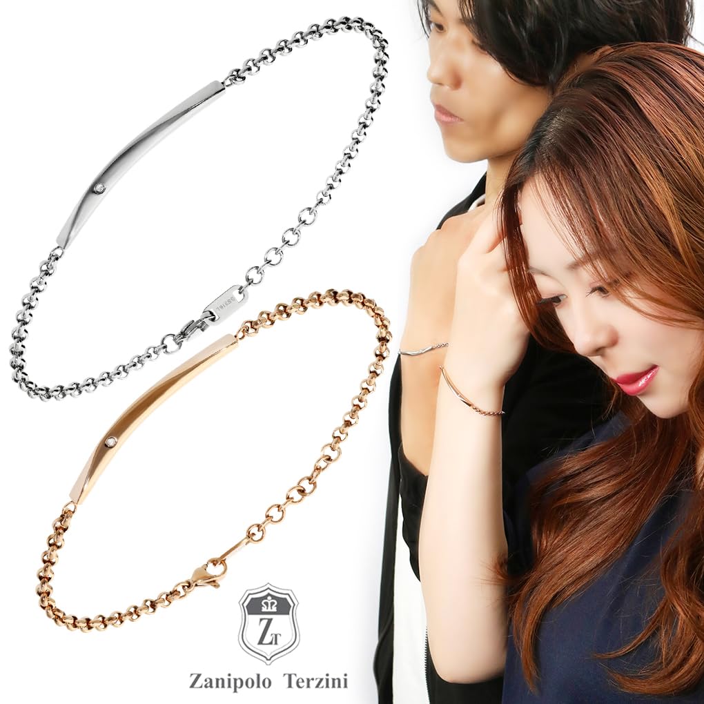 Парный браслет Polo Diamond Plated из нержавеющей стали, популярный парный набор из 2 парных брендов [Zani Tarzini]