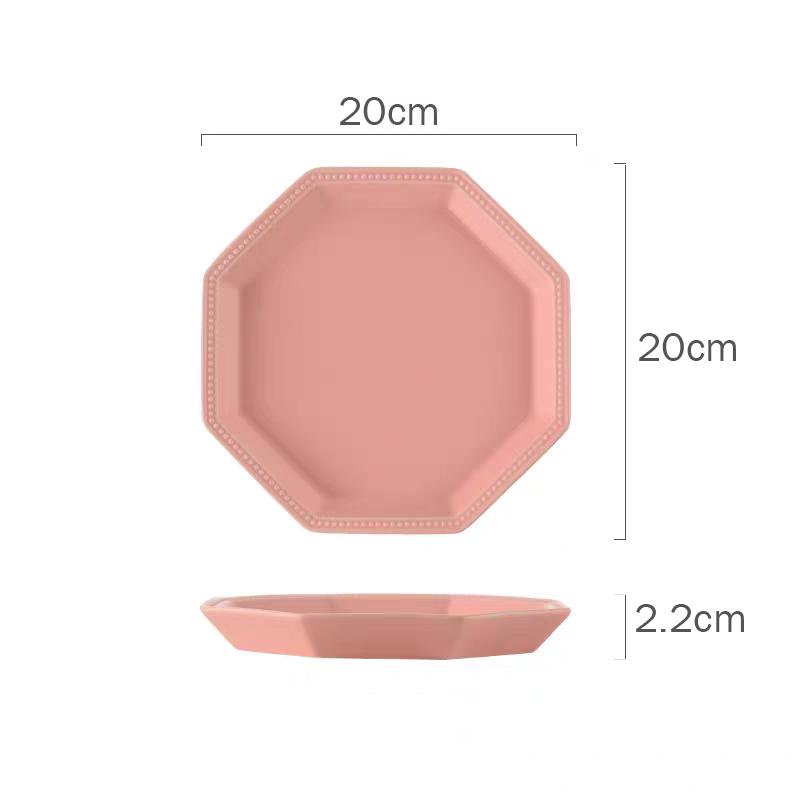 8-дюймовая цветная керамическая обеденная тарелка с геометрическим узором, поднос для десерта, послеобеденный чай, блюдце для печенья, формы для торта, пригодные для использования в микроволновой печи