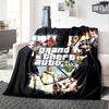 1 шт. Мягкое фланелевое одеяло Grand Theft Auto с дизайнерским принтом. Уютное одеяло для всех сезонов, идеально подходит для дивана, кровати, офиса
