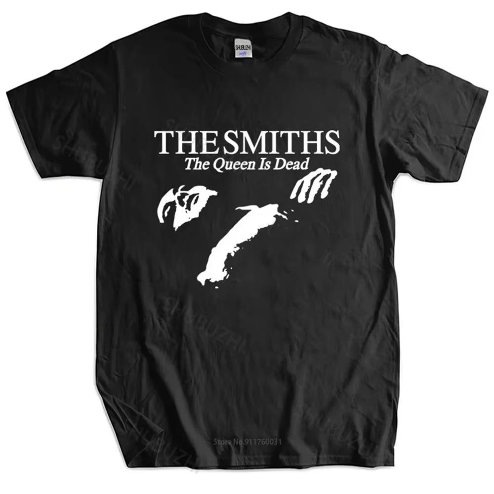 Мужские хлопковые футболки Топы The Smiths "The Queen Is Dead" - Футболка, 1980-е Инди, Моррисси Большой размер Homme Черная футболка 62462